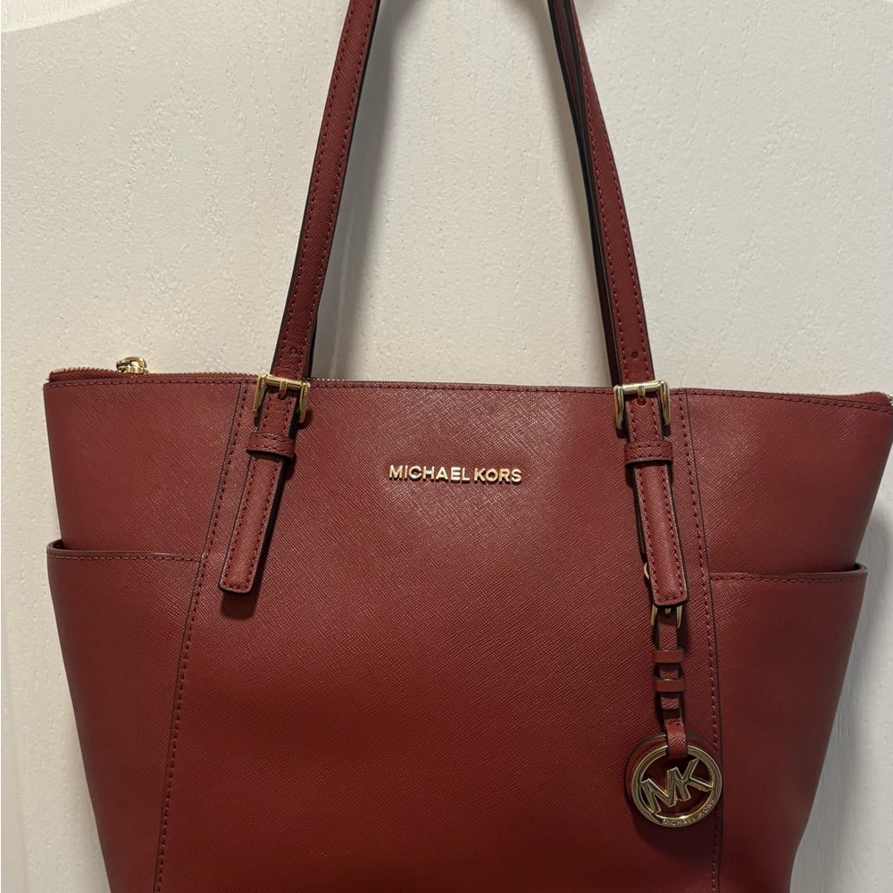 Michael Kors Red Leather Shoulder Bag